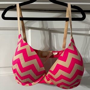 Chevron Pink and Cream Bra